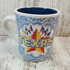 180 degrees stoneware Texas Star State Flags Paisley Coffee Tea Mug Cup